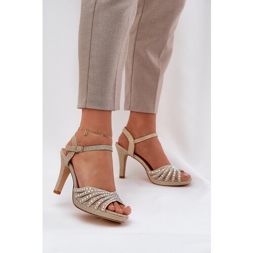 Da High Heeled Sandals With Decoration And Glitter Slike