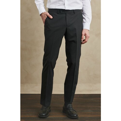 ALTINYILDIZ CLASSICS Men's Black Slim Fit Slim Fit Flexible Classic Trousers. Slike