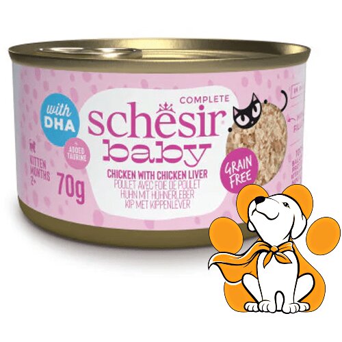 Schesir baby Cat Chicken With Chicken Liver 70 g, Vlažna Hrana Za Mačiće Cene