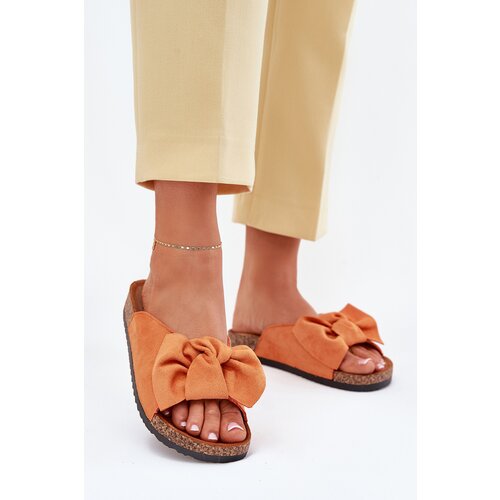 Boto Women's Cork Sole Slippers With Bow Orange Seressa Cijene