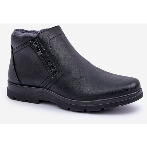 PE1 Warm Men&amp;#039;s Boots Made Of Eco Leather Black Daniello Slike