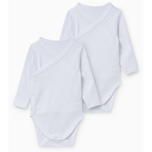 CA bodi za bebe na preklapanje, 2 komada, Beli Slike