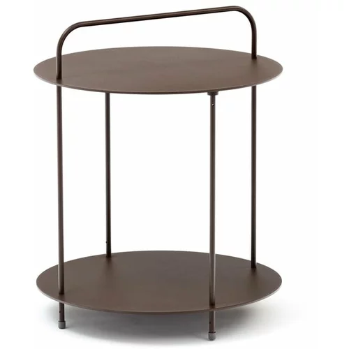 Ezeis Vrtni metalni pomoćni stolić u smeđoj boji Plip, ø 45 cm