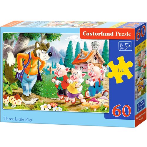 Puzzle Sestavljanka Volk in 3 pra&scaron;ički (60 kosov) Cene