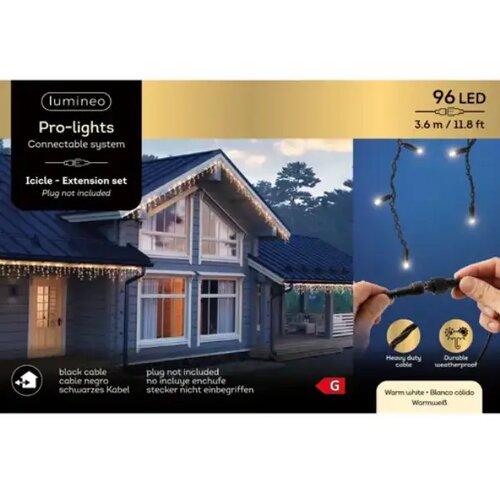 Lumineo Novogodišnja led rasveta 3,6 m toplo bela 96 l Pro-lights icicle 493713 Cene