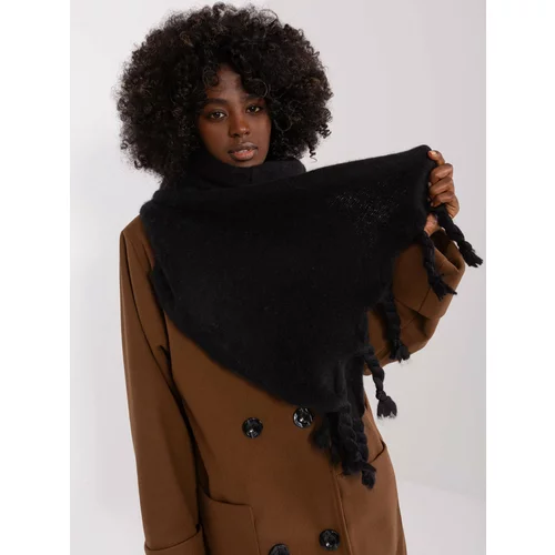 Fashion Hunters Black women's scarf with fringe