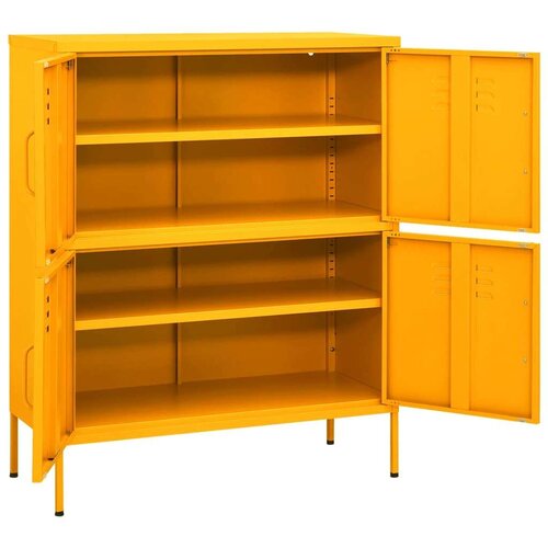 VidaXL Ormarić za pohranu boja senfa 80 x 35 x 101,5 cm čelični Slike