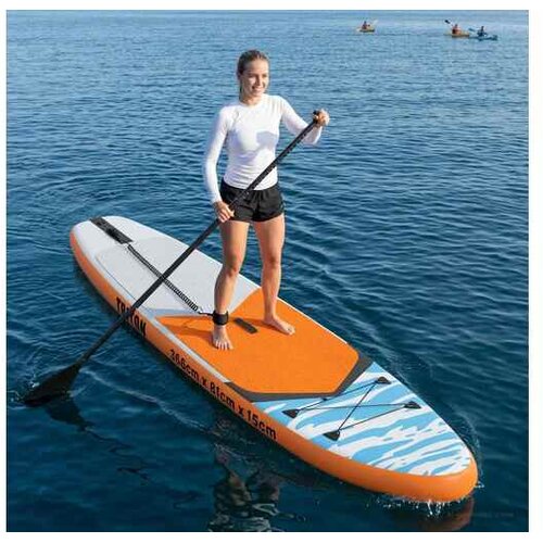 vidaXL Naflopni Sup TRITON 366 x 81 x 15 cm Plava za - Plava (uzorak valova) 366 x 81 x 15 cm Cene