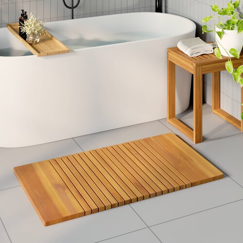  Prostirka za kupanje Smeđa 100 x 55 cm Čvrsto drvo akacije Cijene