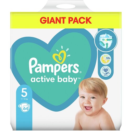 Pampers active baby dry, veličina 5, (11-18kg), 64 kom Slike