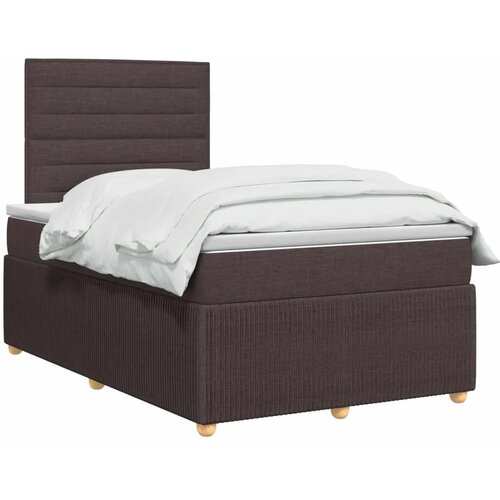 Boxspring krevet s madracem Tamno smeđa 120 x 200 cm Tkanina - Tamno smeđa 120 x 200 cm Dizajn linija Slike