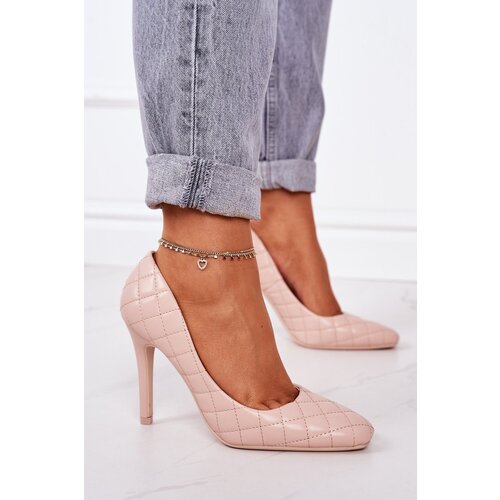 Boto Elegant Quilted Heels Beige Rosanna Cene
