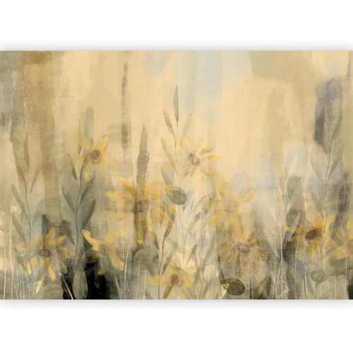  Foto tapeta - A touch of summer - floral motif with a meadow full of yellow flowers and grasses 150x105 Slike