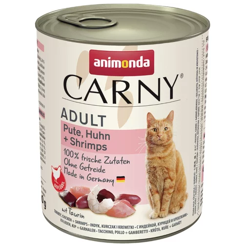 Animonda Varčno pakiranje Carny Adult 12 x 800 g - Puran, piščanec & kozice