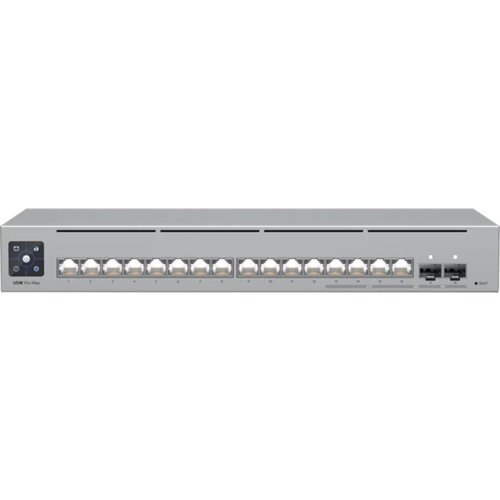 Ubiquiti 16-port, Layer 3 Etherlighting switch 2.5 GbE and versatile mounting options, 4x 2.5 GbE RJ45 ports, 12x GbE RJ45 ports, 2x 10G SFP+ ports Cene