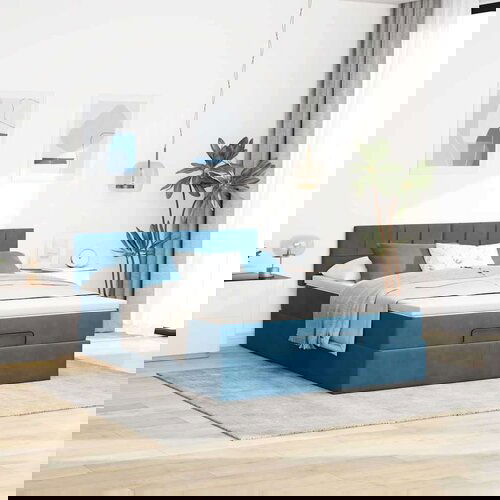 vidaXL Otomanski krevet s madracem tamnoplavi 140x190 cm baršunasti Cene