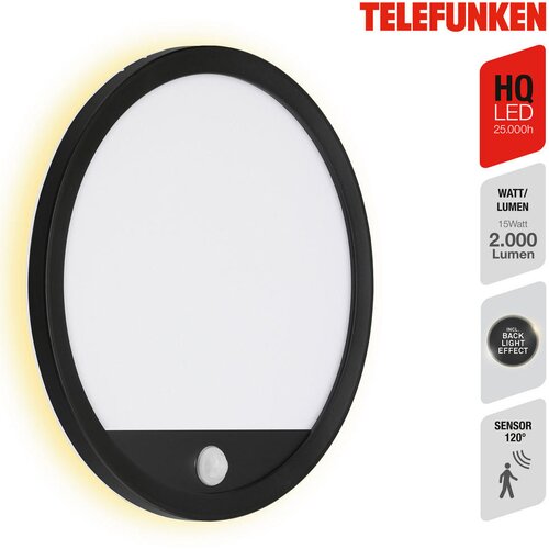 Lesnina XXXL Telefunken 313705TF-LED Spolja&amp;scaron;nja svetiljka sa senzorom LED/15W/230V IP44 Slike