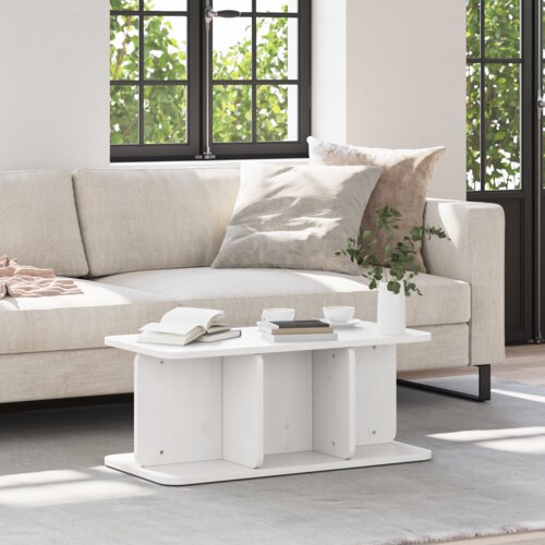 vidaXL Stolić za kavu Bijela 80 x 39.5 x 33.5 cm Čvrsta borova drva Cijene