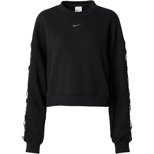 Nike Sportska sweater majica prljavo roza / crna