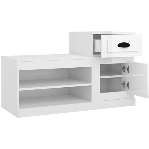  za cipele sjajni bijeli 100x42x60 cm konstruirano drvo Slike