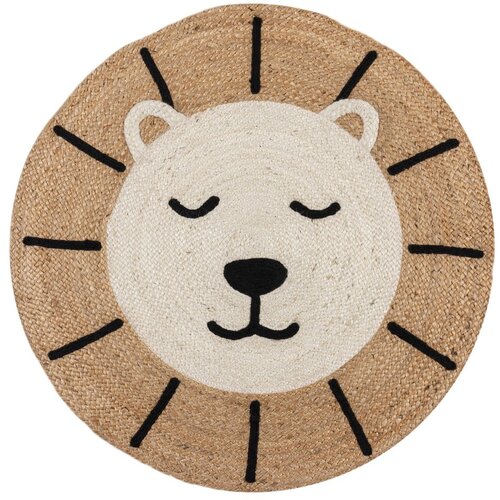 Flair Rugs Juten dječji tepih u prirodnoj boji 100x100 cm Leo Lion &amp;ndash; Slike