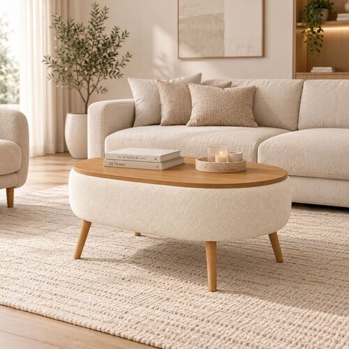 Hanah home Luno klub sto 90 &amp;times; 45 &amp;times; 60 cm, bež Slike