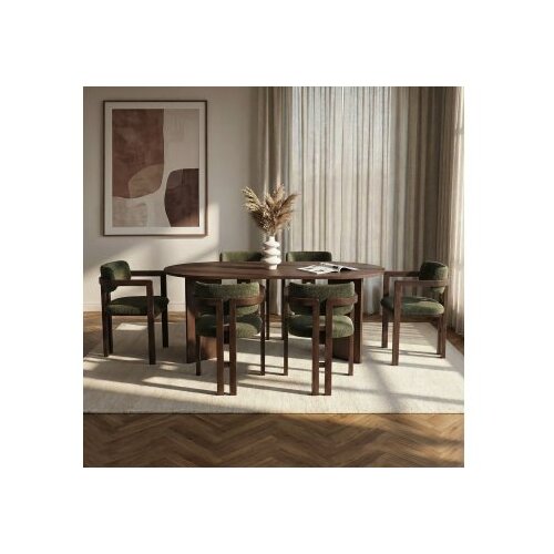Hanah home trpezarijski set, 7 dijelova, zeleni Slike
