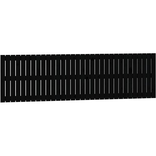  Zidno uzglavlje crni 204x3x60 cm od masivne borovine Slike