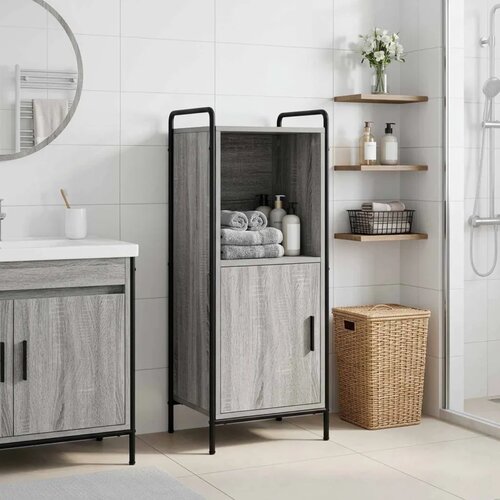  Kupaonski ormar Siva Sonoma 40 x 36 x 99 5 cm Konstruirano drvo - Siva Sonoma Slike