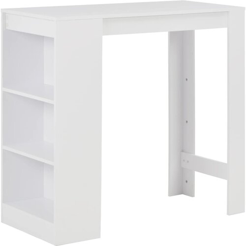 VidaXL Barska miza s polico 110x50x103 cm bela, (20625547) Slike