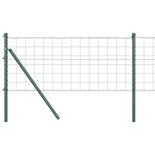 vidaXL Evropska ograja z 13 podstavki 0.4x50 m Galvanizirana jeklena zelena Cene