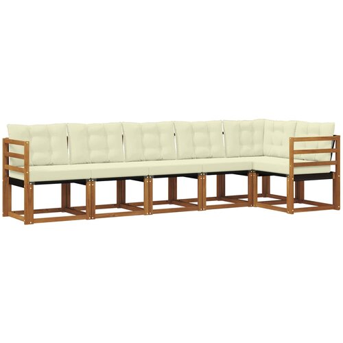  Set vanjskih sofa 6 kom. Prirodna i krem Smeđa 304 x 126,5 x 73 cm Slike