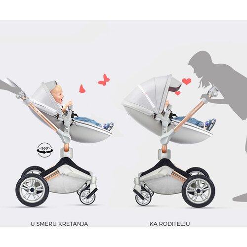 Hot Mom KOLICA DARK GREY 2U1 (sportsko sediste+korpa) F22D.GREY dečija kolica Cene
