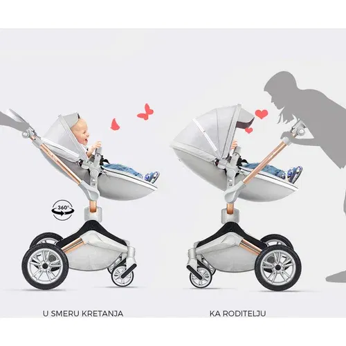 Hot Mom KOLICA DARK GREY 2U1 (sportsko sediste+korpa) F22D.GREY dečija kolica