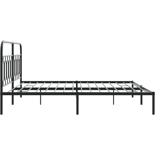  Metalni okvir za krevet s uzglavljem crni 200x200 cm Slike