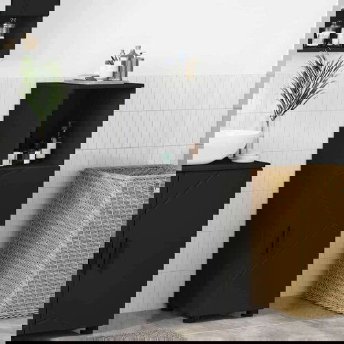 vidaXL Kupaonski ormar Crna 30 x 35 x 95 cm Konstruirano drvo Cijene