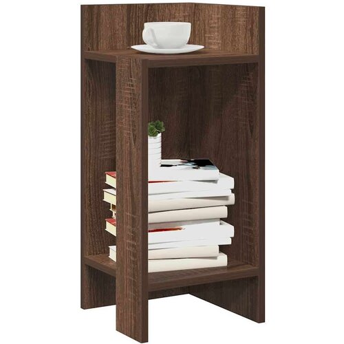 vidaXL Stranske mize s polico 2 kosa rjavi hrast 25,5x27x60 cm Cene