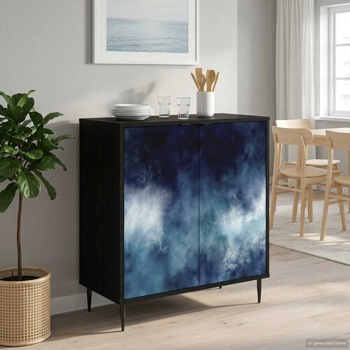  Kreveta RAALTE Crni hrast 69 x 33 x 76 cm Konstruirano drvo Cene