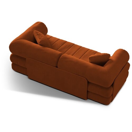 Cosmopolitan Design Žametna raztegljiva sedežna garnitura v barvi terakote 206 cm Kemi &amp;ndash; Slike