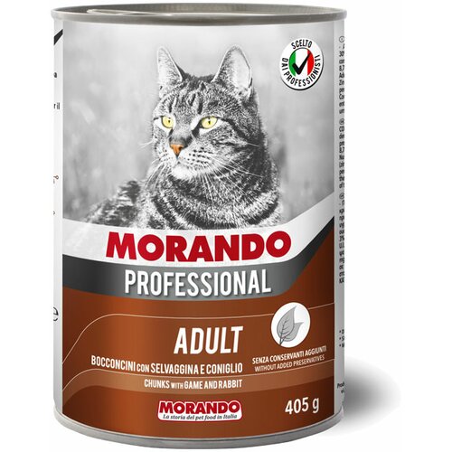 Morando hrana za mačke adult konzerva - divljač i zec 6x400g Slike