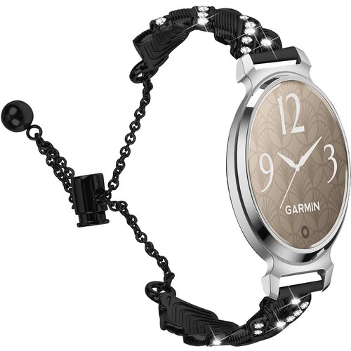 INF združljiva zapestnica garmin lily 2 heart diamond - elegantna polovična zapestnica iz cinkove zlitine black, (5000090584) Cene