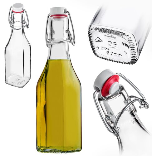 KADAX steklena steklenica 250 ml za likerje, vino, sok, pijače z mehanskim zamaškom, (5000355234) Cene