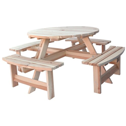 Rojaplast Vrtni blagovaonski set od borovine za 4 osobe Piknik - Slike