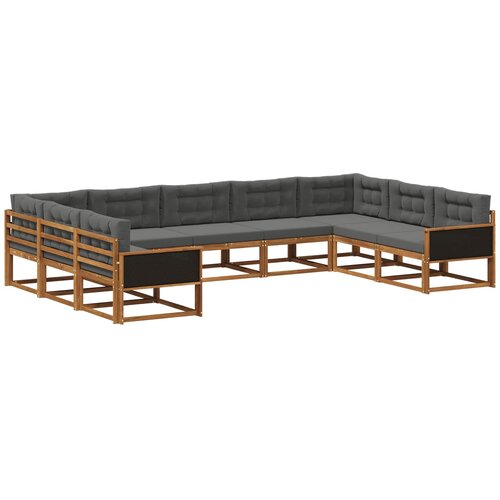 vidaXL Zunanja garnitura za sedenje 9 pcs Naravna in antracitna, (5000282547) Cene