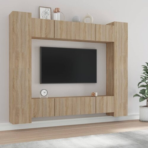  8-dijelni set TV ormarića boja hrasta sonome konstruirano drvo Slike