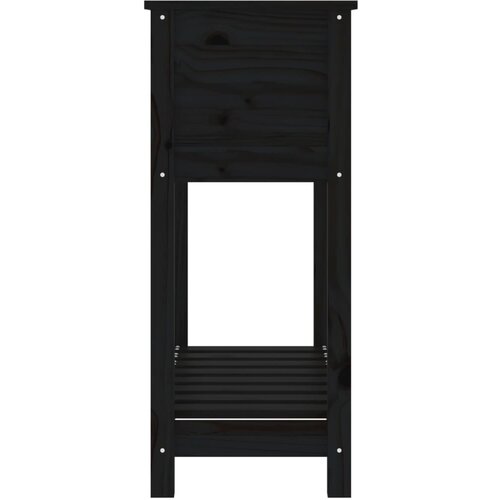  Sadilica s policom crna 82,5x34,5x81 cm od masivne borovine Slike