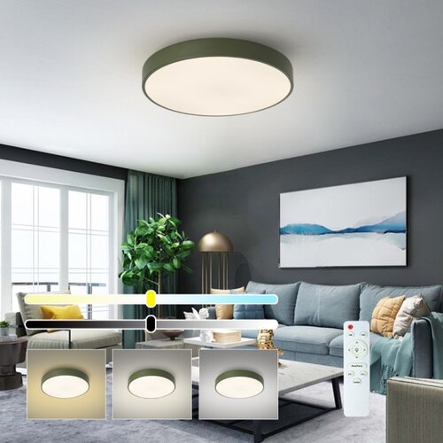  Brilagi - LED prigu&amp;scaron;iva plafonska svetiljka POOL LED/60W/230V 3000-6000K 50 cm zelena + daljinski upravljač Slike