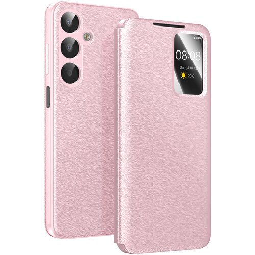 AVIZAR Ovitek za Galaxy A17 z oknom Smart View in držalom za kartice, Roza, (5000190027) Cene