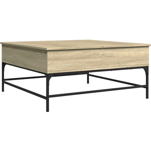 Maison Chic Klubska mizica - kavna mizica - Nizka mizica sonoma hrast 95x95x45 cm inženir. les in kovina, (21752424) Slike