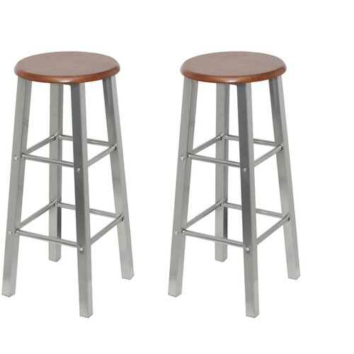  Barske Stolice 2 kom Metal s MDF Sjedalom Cene